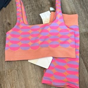 Fabletics sports bra biker short set